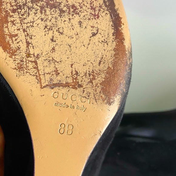 Rare Black Gucci Suede Wedge heels Sz8B - Picture 13 of 13